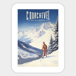 Affiche Courchevel - France - Auvergne-Rhône-Alpes - Savoie - illustration Sticker